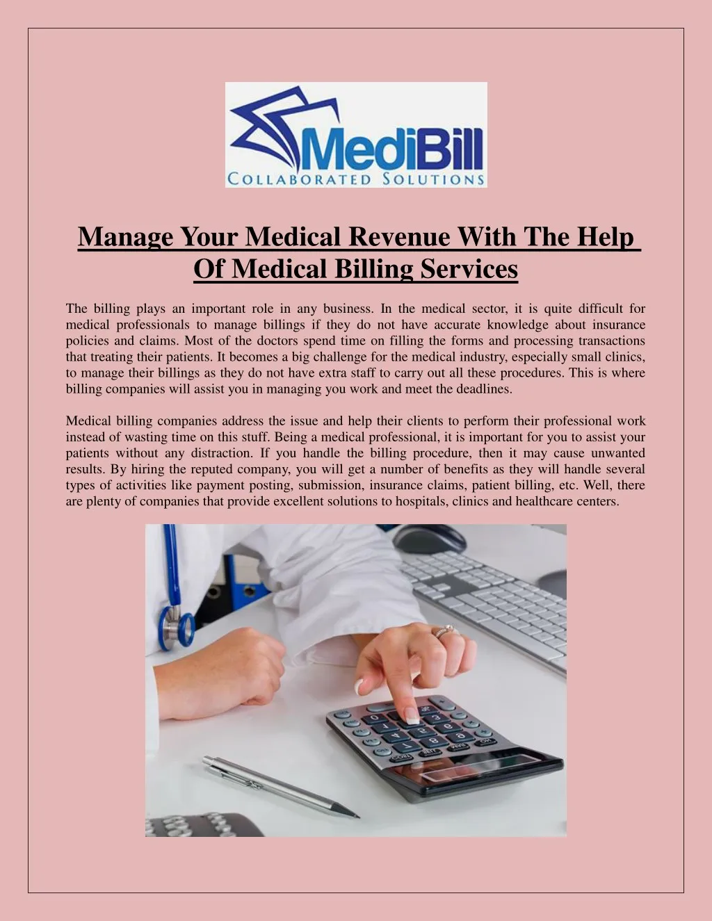 manage your medical revenue with the help
