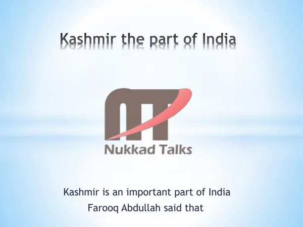 Kashmir is an important part of India