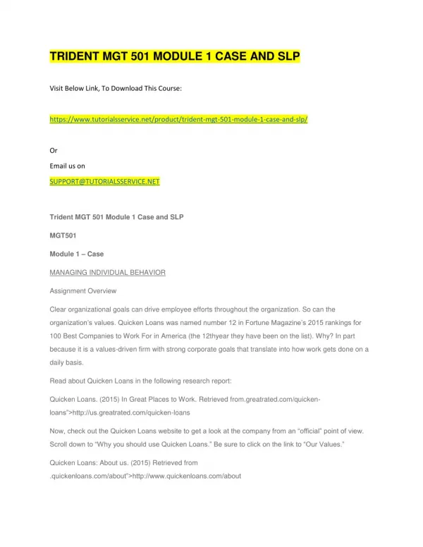 trident mgt 501 module 1 case and slp