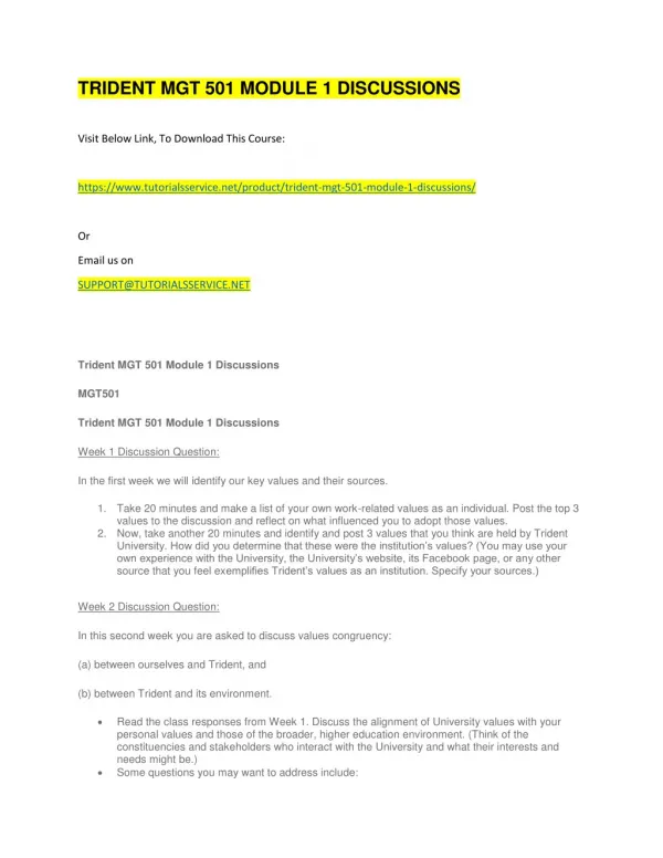 trident mgt 501 module 1 discussions
