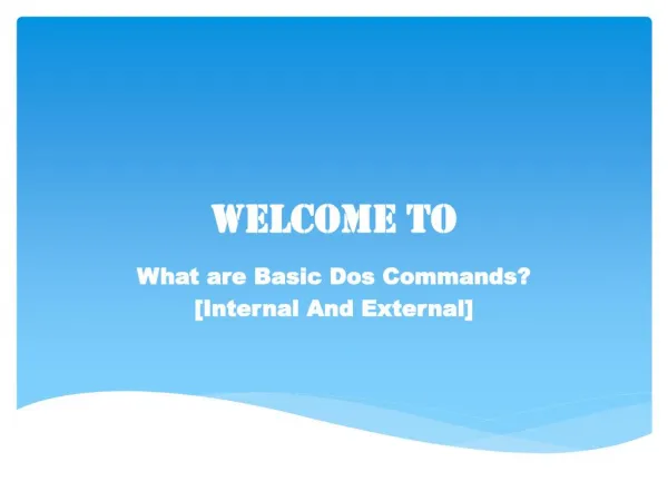 Basic Dos commands definition functions and uses