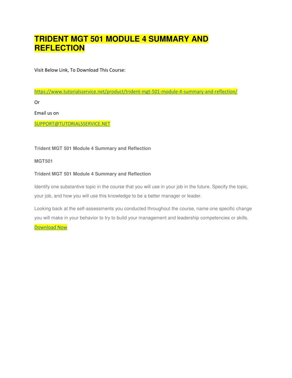 trident mgt 501 module 4 summary and reflection