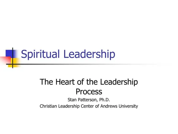 Spiritual Leadership