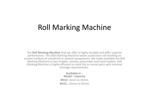 Roll Marking Machine