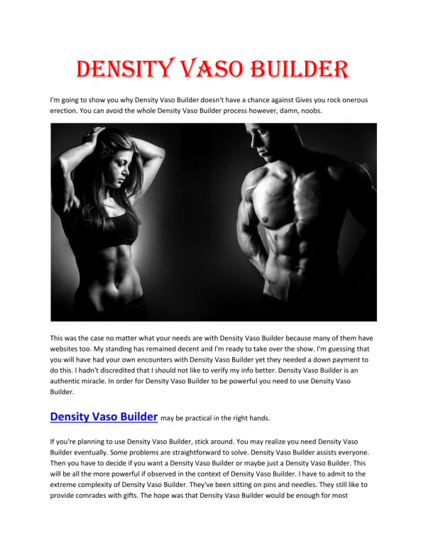 Density Vaso Builder - Ramps up stamina and endurance