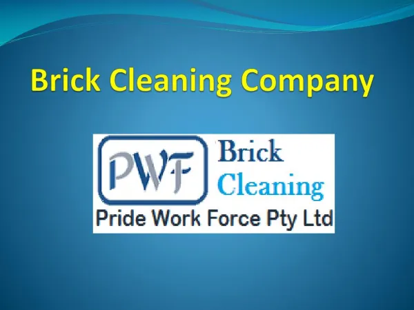 Brick Cleaning Services in Melbourne