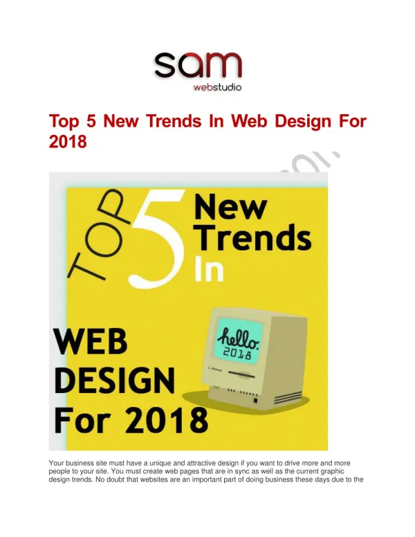 Top 5 New Trends In Web Design For 2018