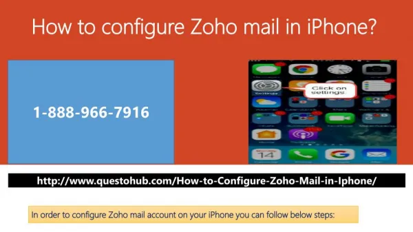How to configure Zoho mail in iPhone?