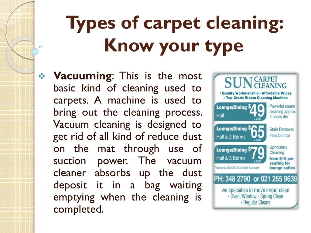 types of carpet cleaning know your type