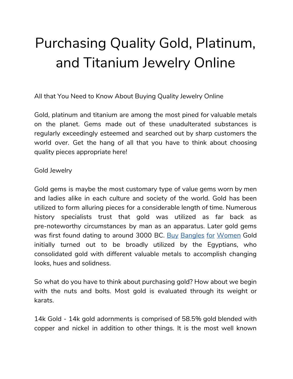 purchasing quality gold platinum and titanium