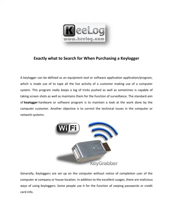 Guide to Hardware & Software Keylogger - KeeLog
