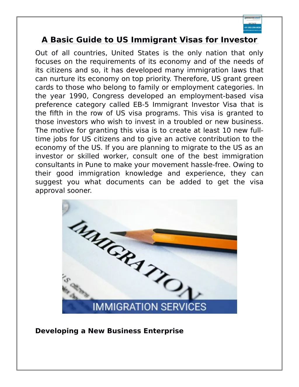 a basic guide to us immigrant visas for investor