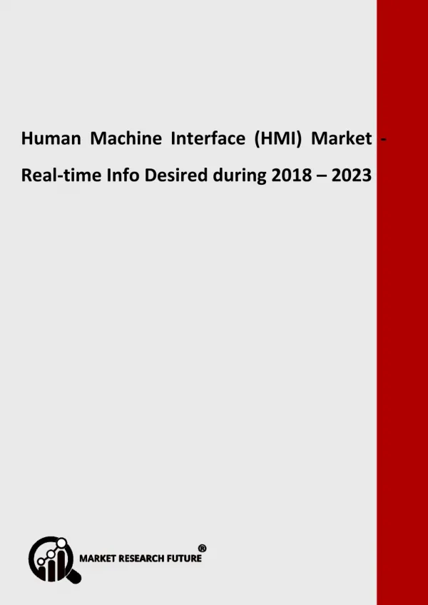 Human Machine Interface (HMI) Market - Real-time Info Desired during 2018 – 2023