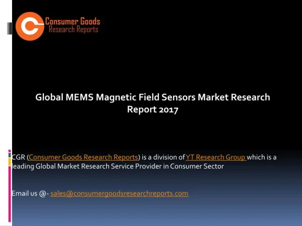 Global MEMS Magnetic Field Sensors Market Research Report 2017