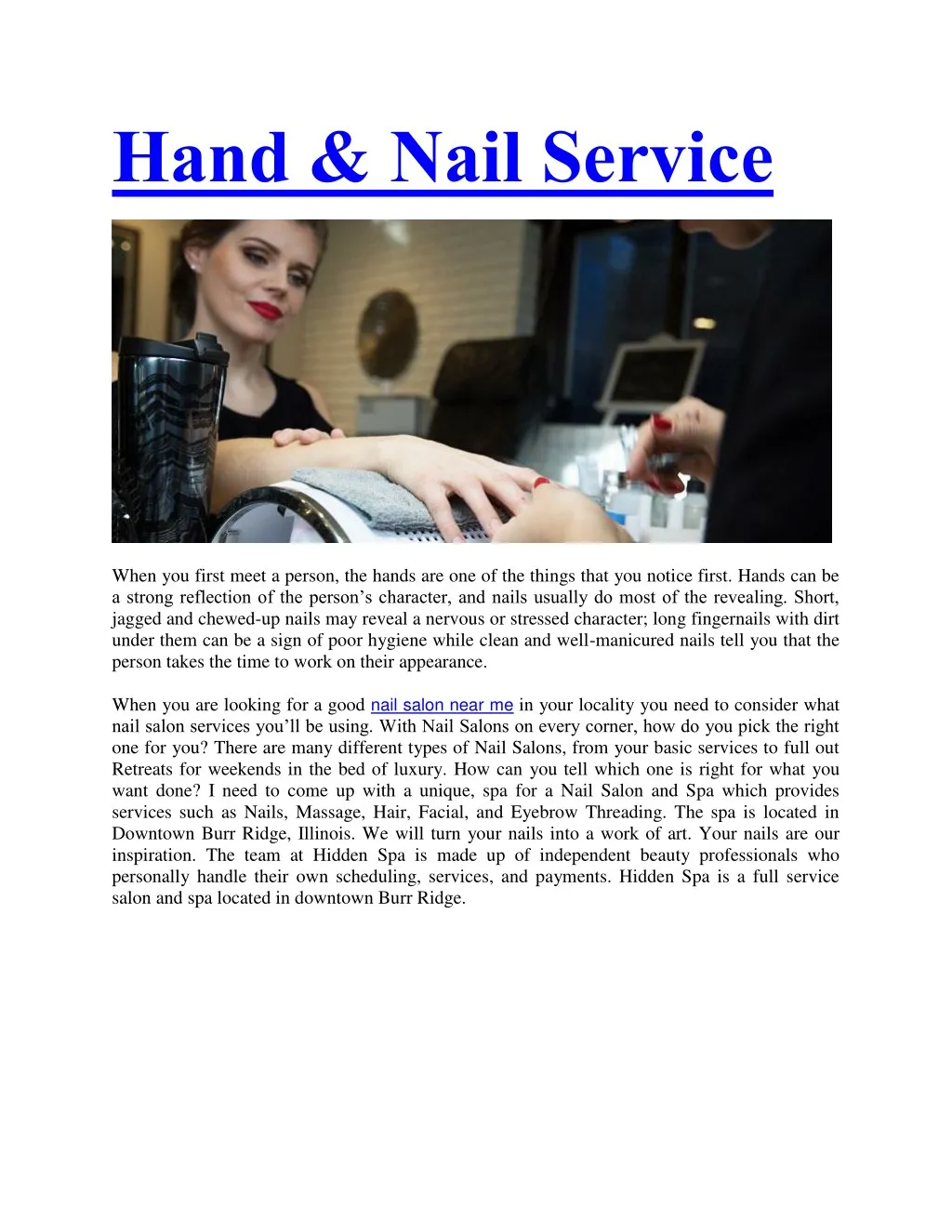 hand nail service