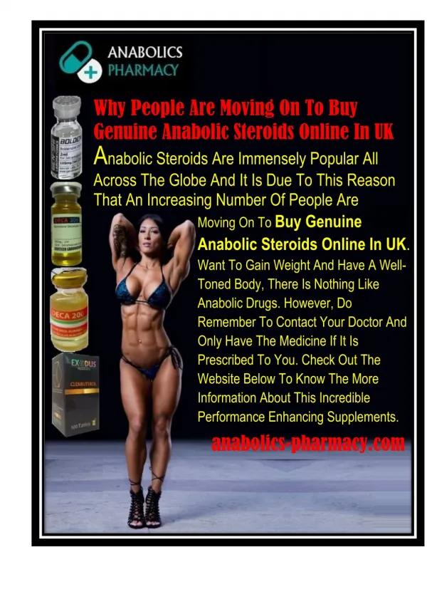 Why People Are Moving On To Buy Genuine Anabolic Steroids Online In UK
