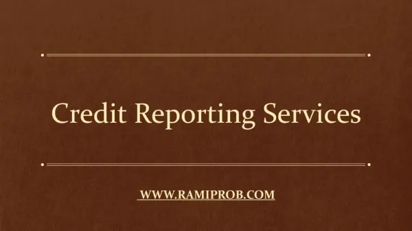 Credit Reporting Services