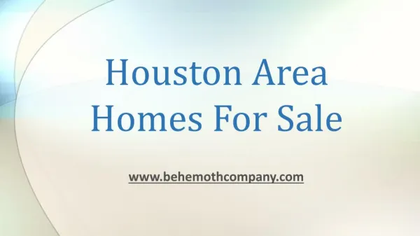 Houston Area Homes For Sale
