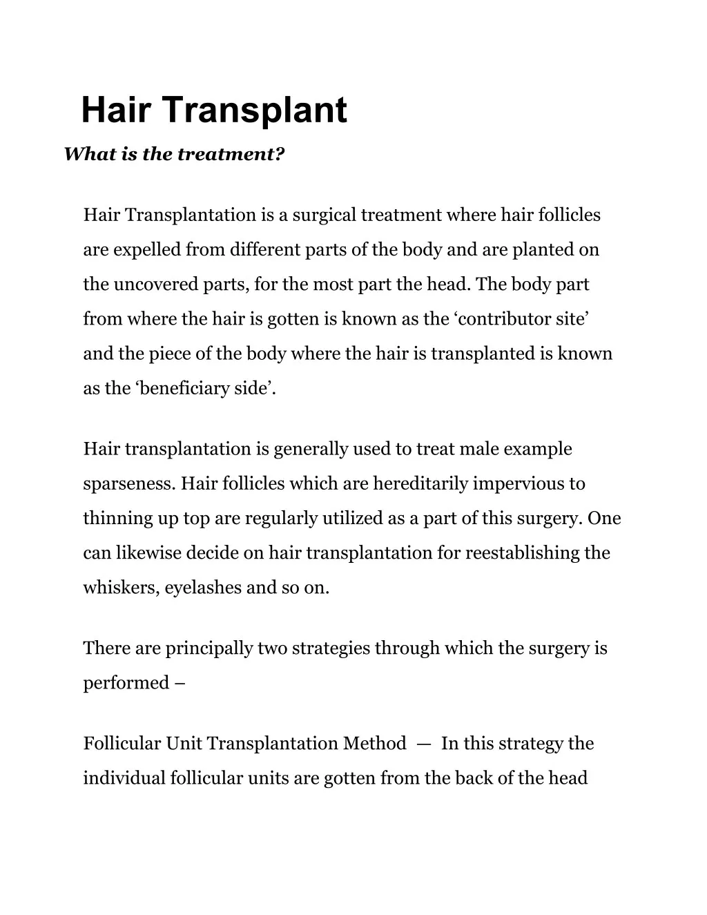 hair transplant