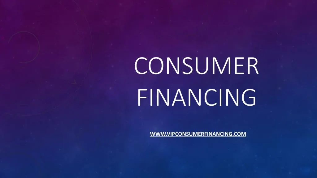 consumer financing