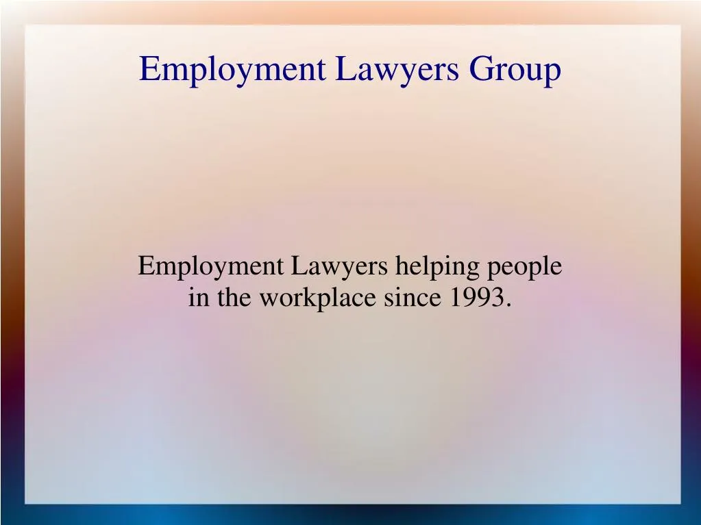 employment lawyers helping people in the workplace since 1993