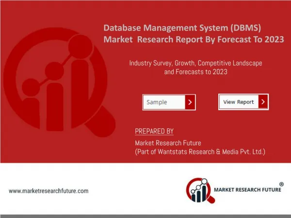 Database Management System (DBMS) Market 2017-2022 – Sales Revenue, Grow Pricing and Industry Growth Analysis