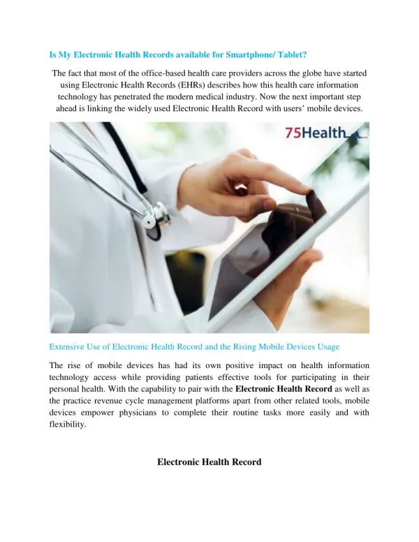 Electronic Health Record