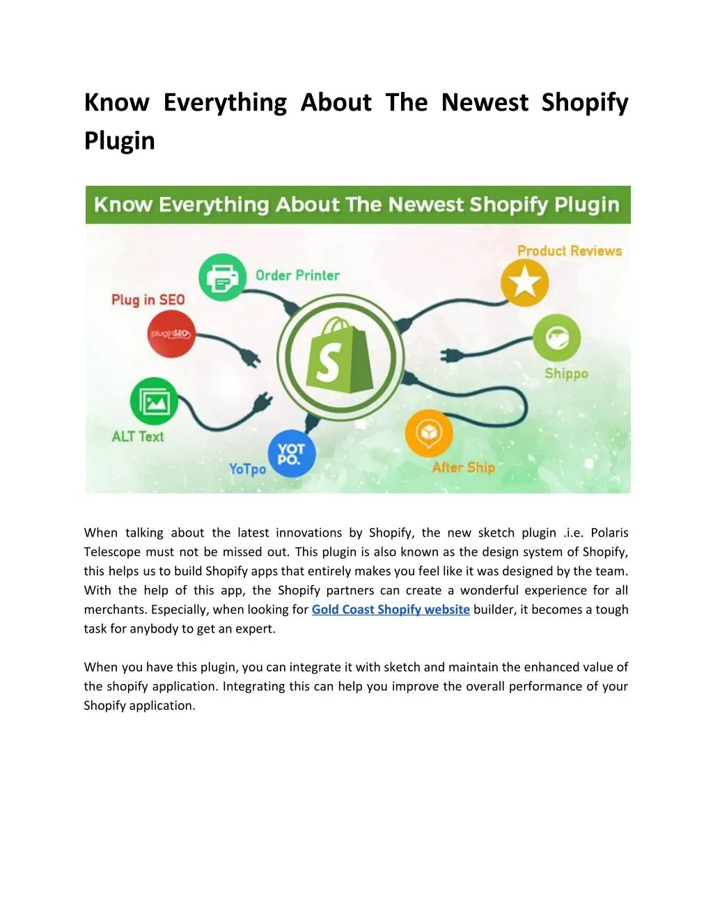 know everything about the newest shopify plugin