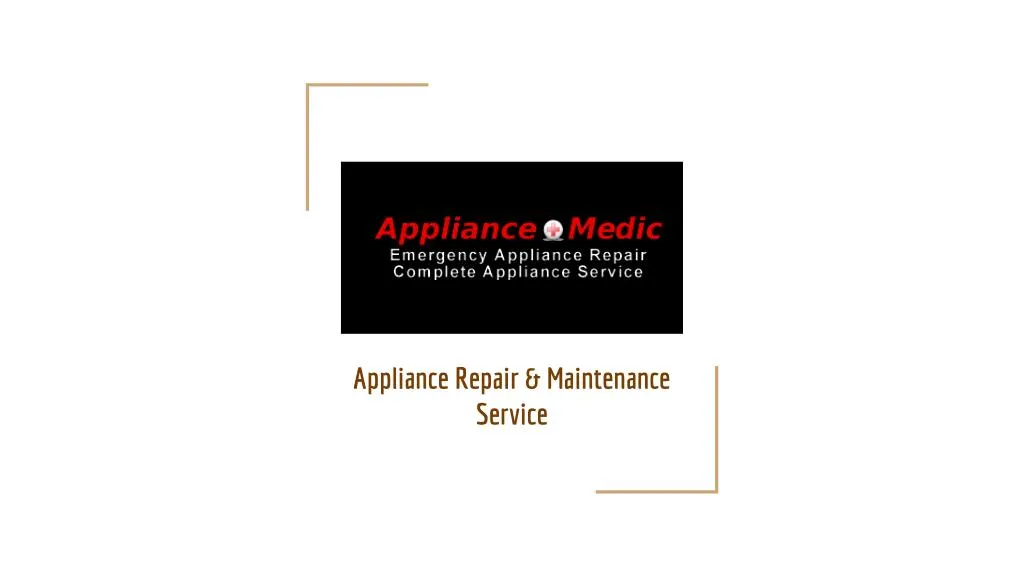 appliance repair maintenance service