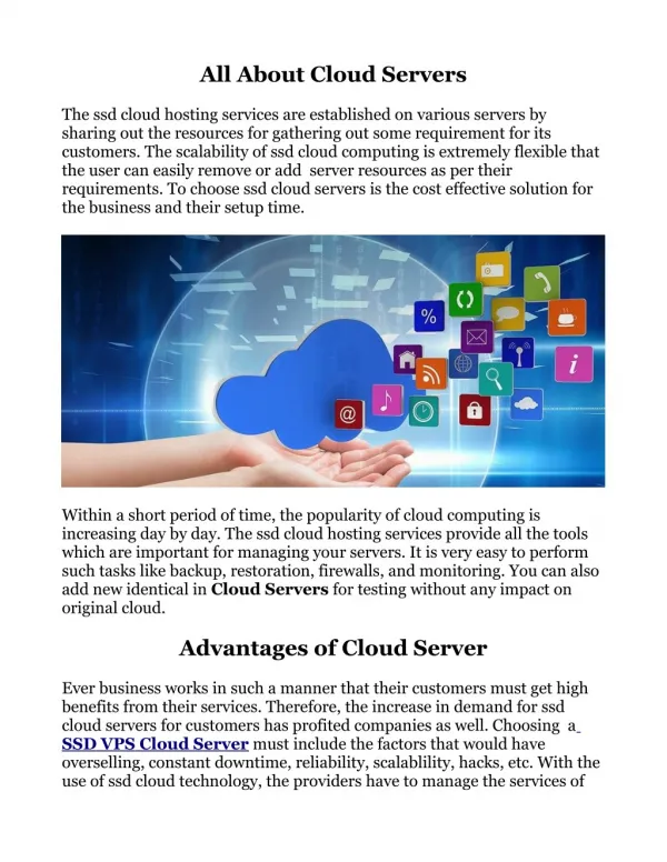 SSd VPS Cloud Server Hosting