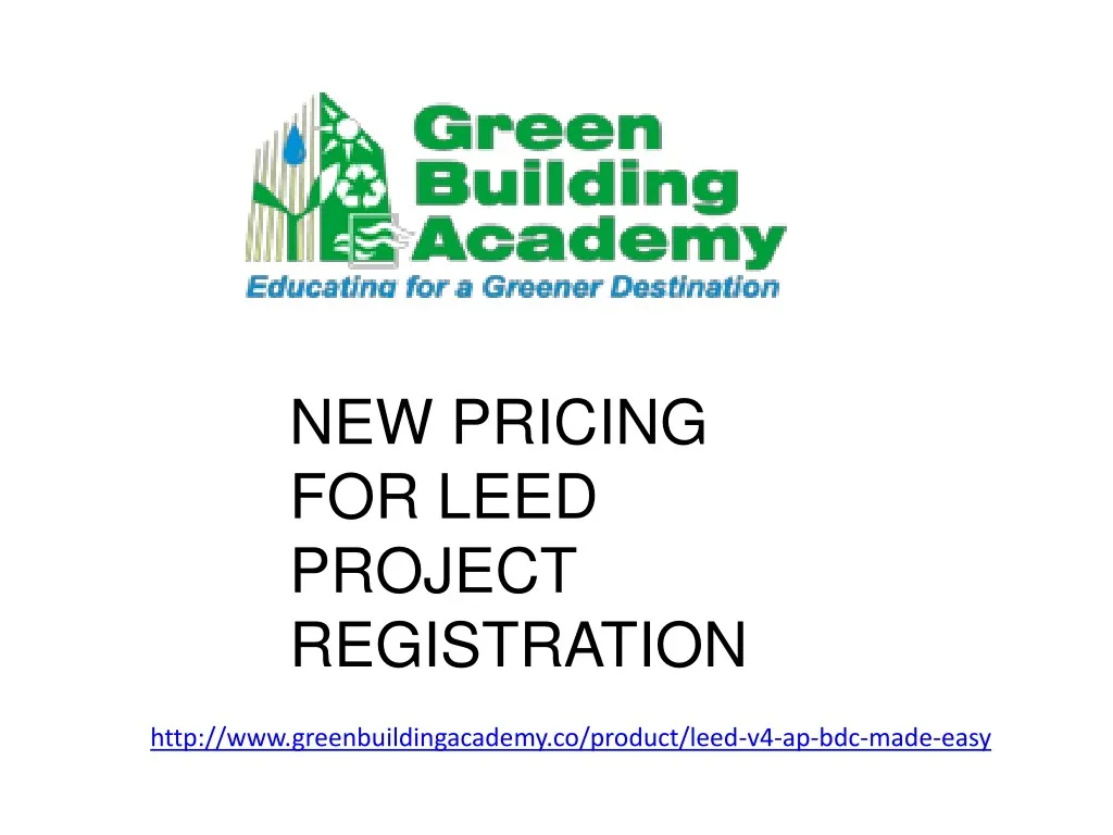 new pricing for leed project registration