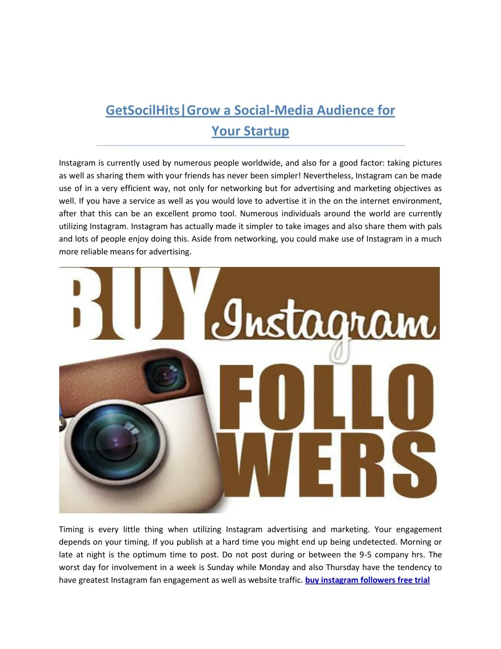 getsocilhits grow a social media audience