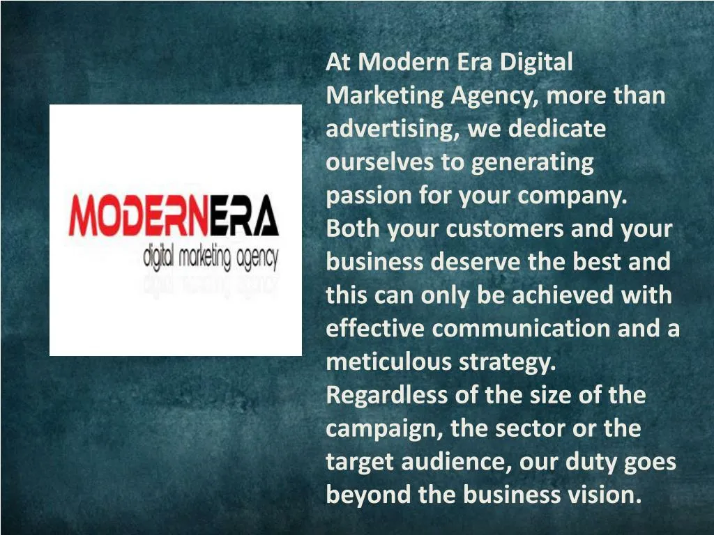 at modern era digital marketing agency more than