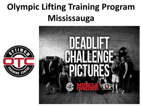 Olympic Lifting Training Program Mississauga