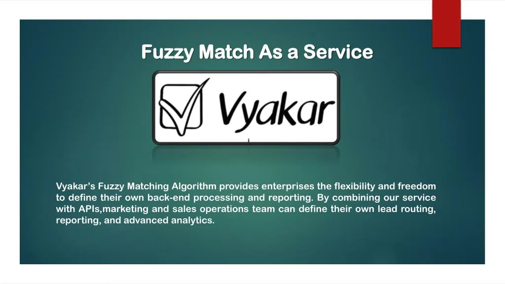 fuzzy match as a service