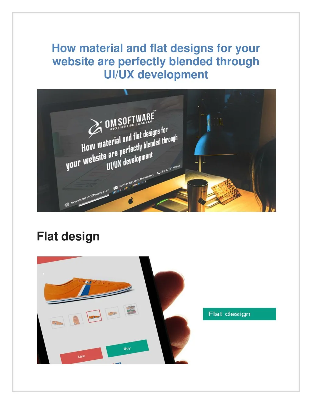 how material and flat designs for your website