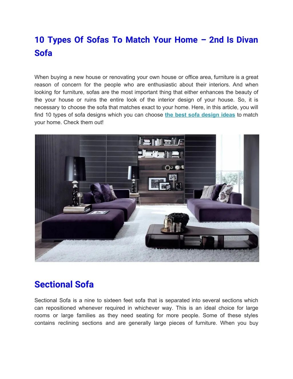 10 types of sofas to match your home 2nd is divan
