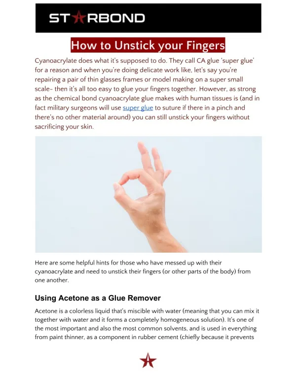 How to Unstick your Fingers