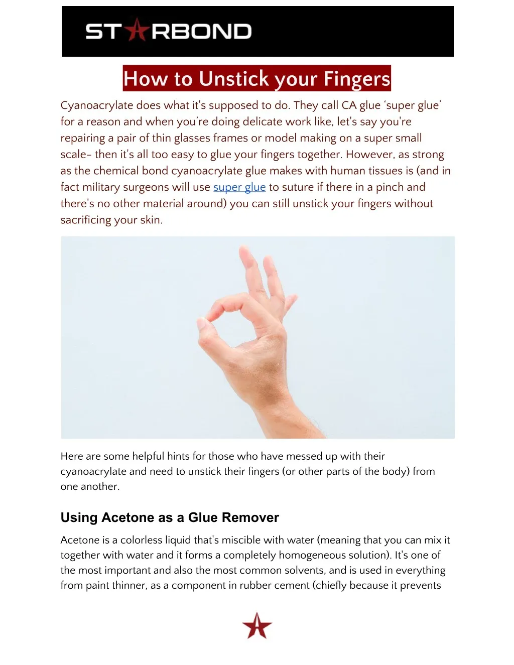 how to unstick your fingers