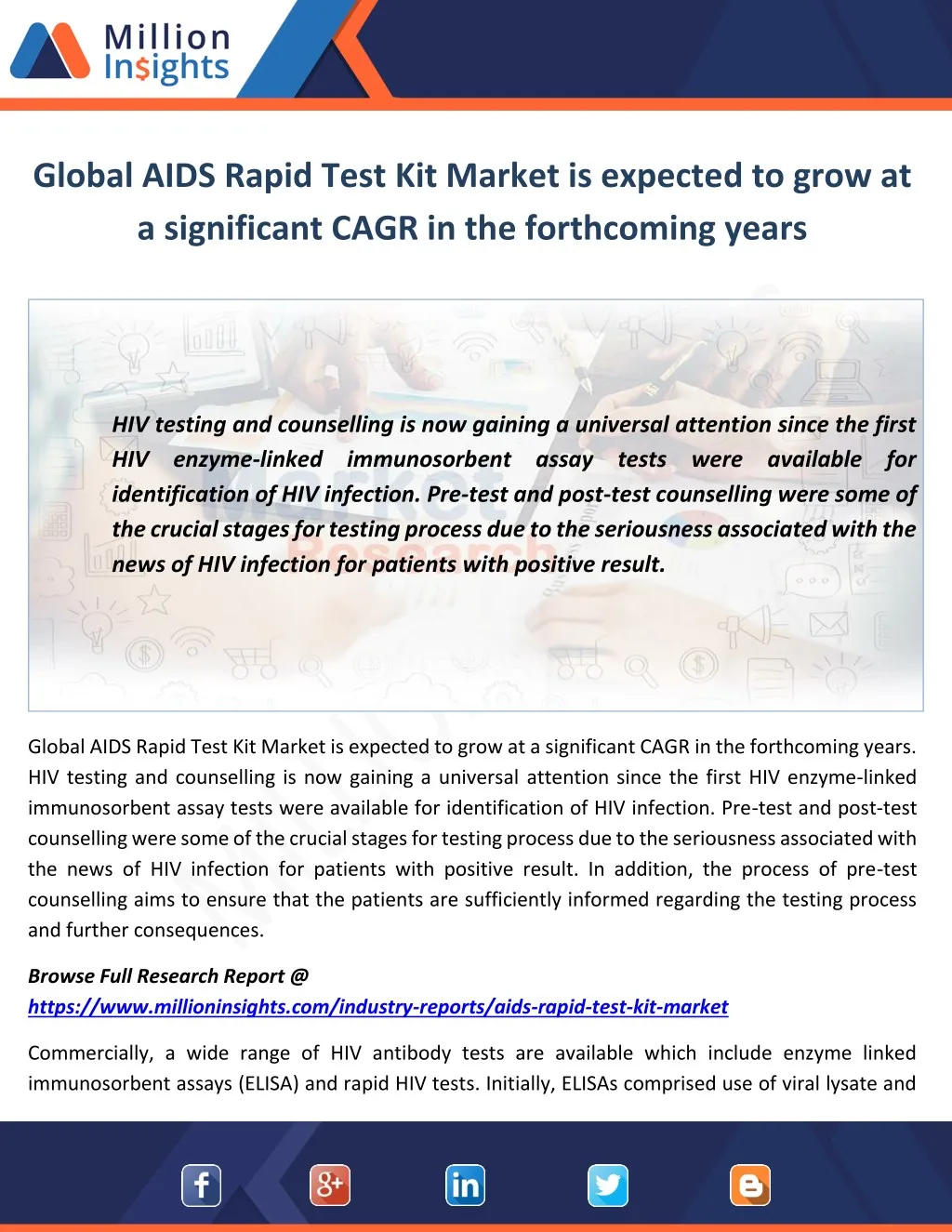 global aids rapid test kit market is expected