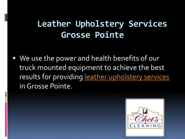Leather Upholstery Services Grosse Pointe