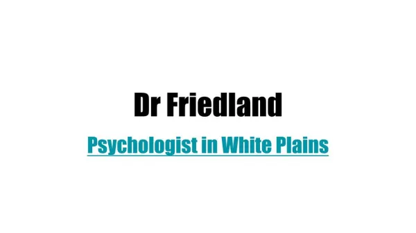 Psychotherapist in White Plains