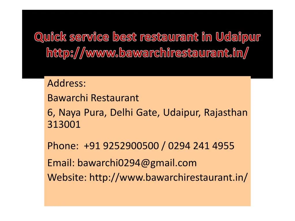 quick service best restaurant in udaipur http www bawarchirestaurant in