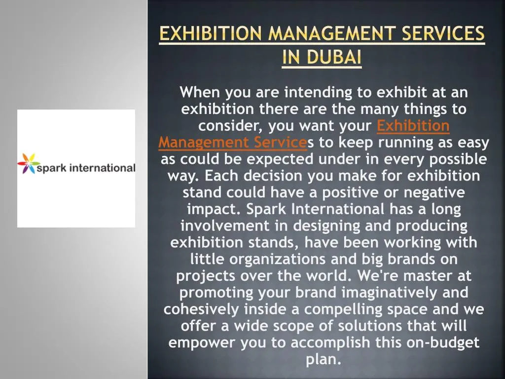 exhibition management services in dubai