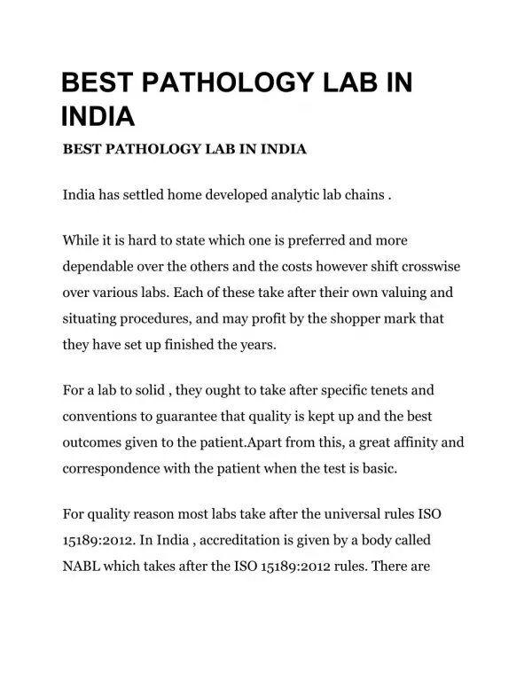 Best pathology lab in Delhi