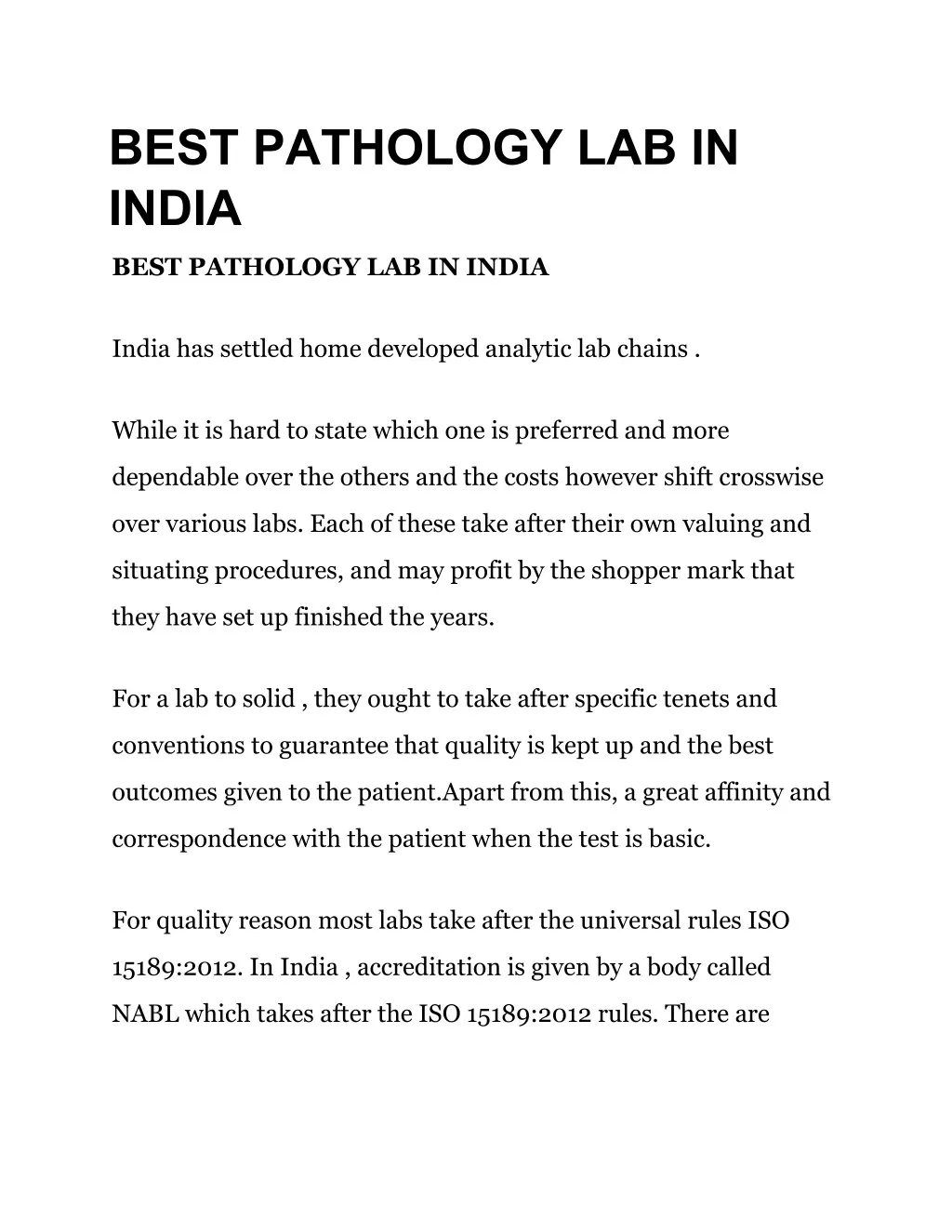 best pathology lab in india