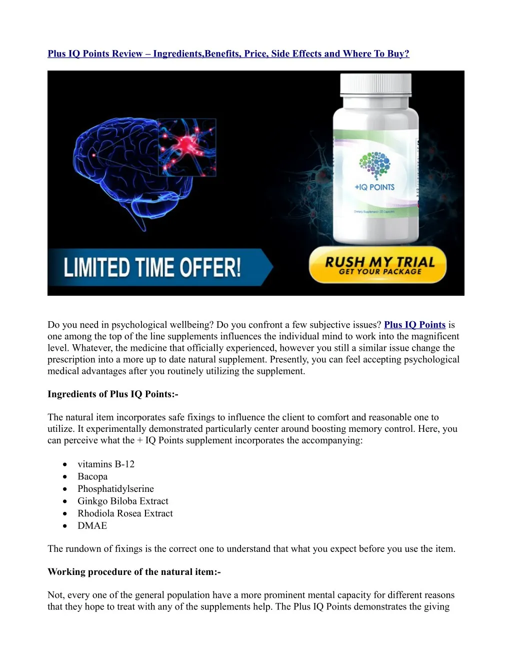 plus iq points review ingredients benefits price