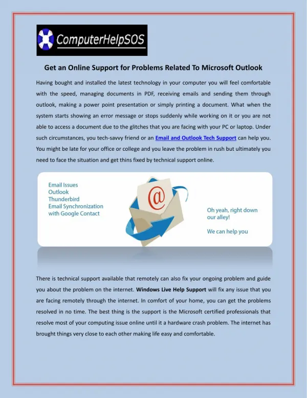 Get an Online Support for Problems Related To Microsoft Outlook