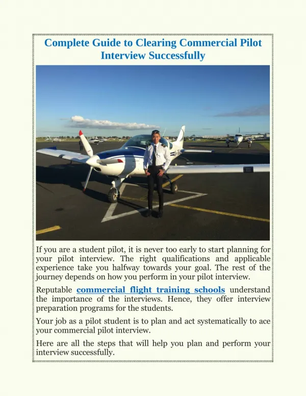 Complete Guide to Clearing Commercial Pilot Interview Successfully