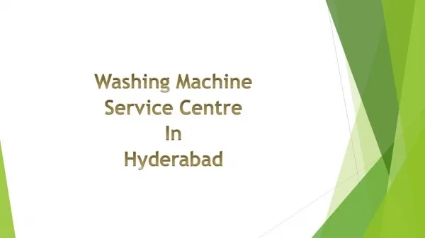 Washing Machine Service Centre in Hyderabad